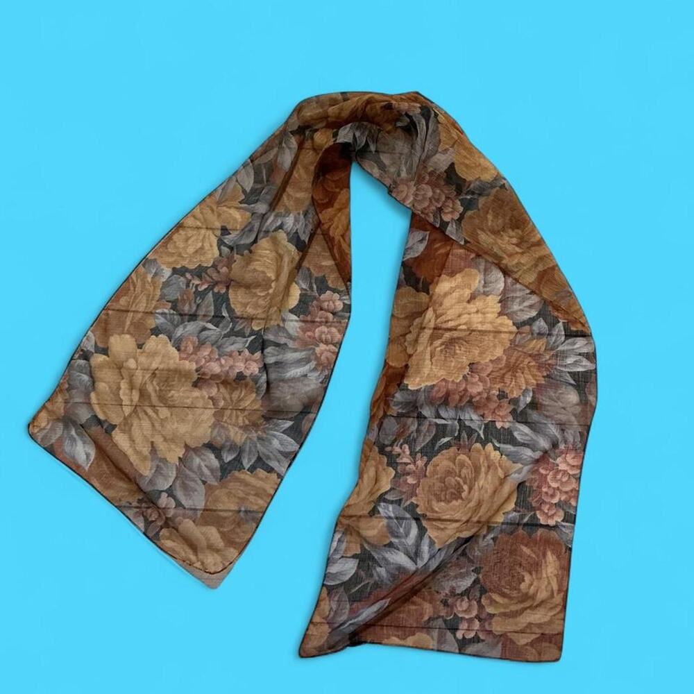 Vintage cottagecore floral sheer scarf